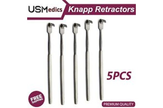 5 Pieces Dental Surgical instruments Ophthalmic Knapp Retractor 4 Prongs BEADEN®