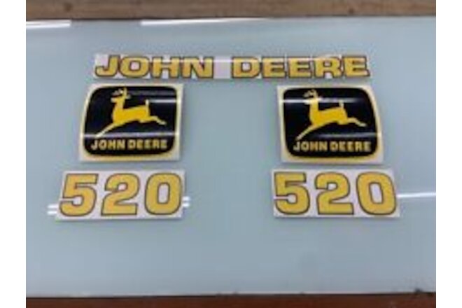 Aftermarket John Deere 520 Loader decals with leaping Deere.
