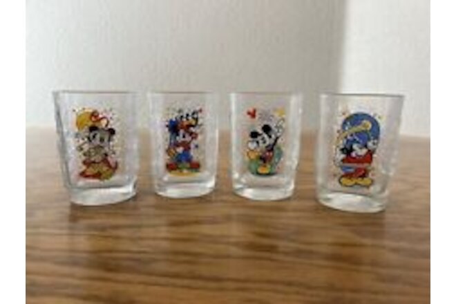 Vintage 2000 McDonalds Cups Walt Disney World Mickey Mouse Glasses Set of 4