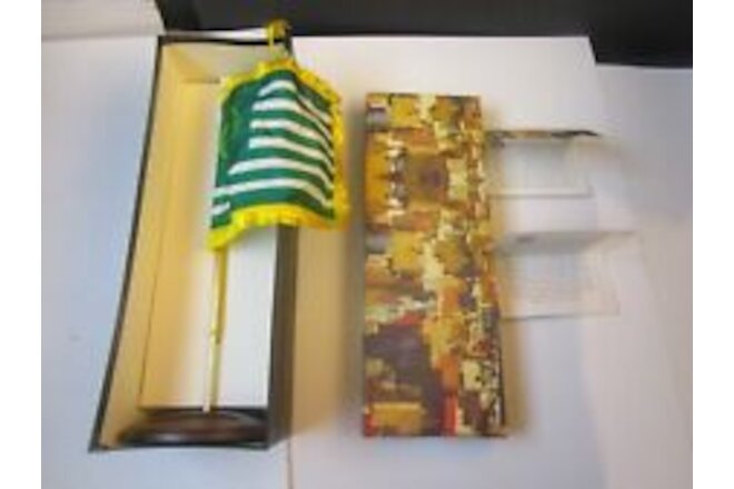 Ecology flag with stand desk size with vintage JOHN BERKEY  art deco gift box