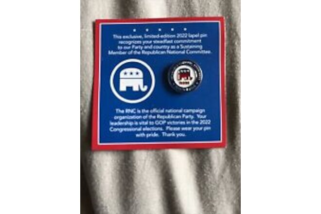 GOP Republican National Committee RNC Political 2022 Election Year Lapel Pin