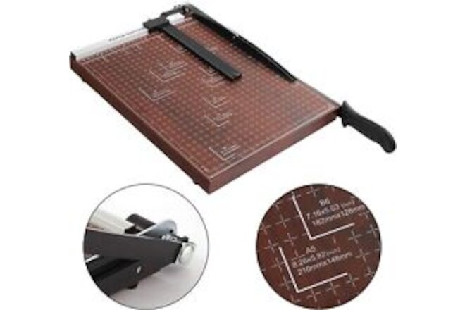 12 Sheets 15" Heavy Duty Paper Cutter A4 B5 A5 B6 B7 Guillotine Page Trimmer :US