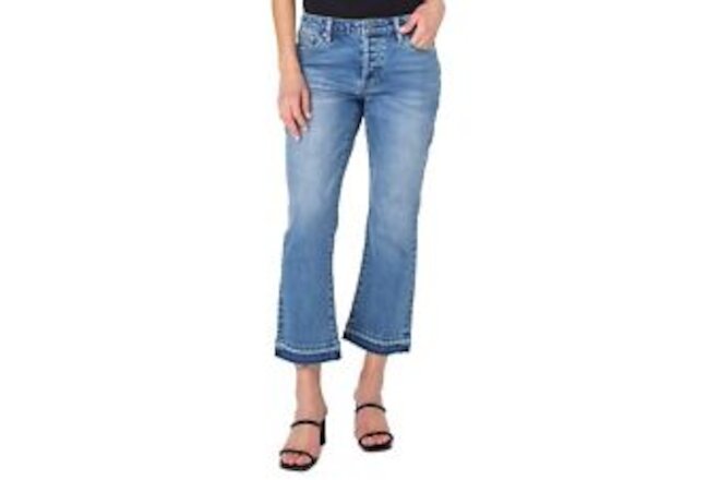 Earnest Sewn Women's Bootcut Cropped Flare Jeans Blue Size 28