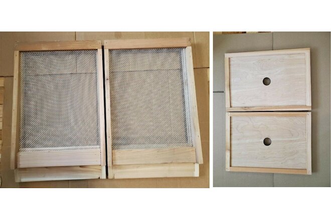 2 Cedar Bee Hive Screened Bottom Boards and 2 Inner covers--Langstroth 8 Frame