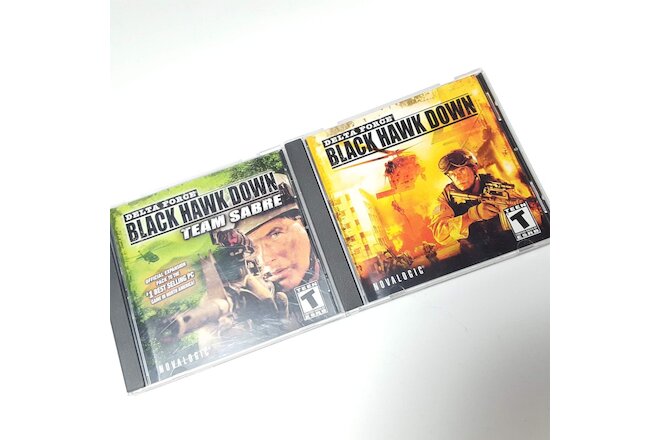 Delta Force Black Hawk Down LOT OF 2 PC GAMES Novalogic Team Sabre Shooting War