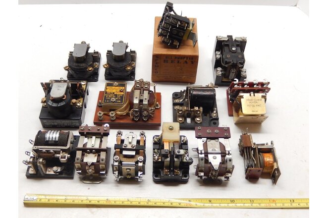 LOT OF 14 RARE COLLECTIBLE VINTAGE ASSORTED RELAYS