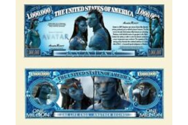 Avatar Pandora Pack of 100 Collectible Novelty Funny Money 1 Million Dollar Bill