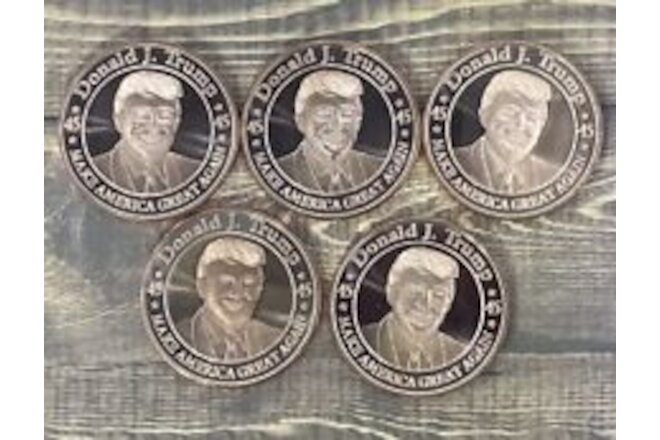 Lot Of 5 Donald Trump 45th President Collector’s 1OZ Copper Coin