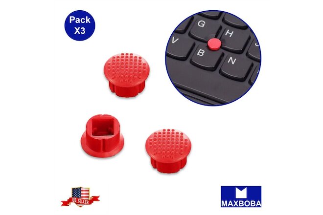 3 Pack Red Cap Trackpoint Rubber Mouse pointer For IBM ThinkPad Laptop 4*4mm