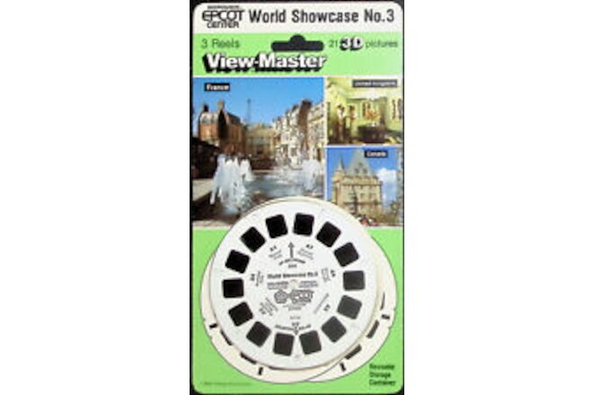 WALT DISNEY WORLD World Showcase #3 3d View-Master 3 Reel Packet NEW SEALED