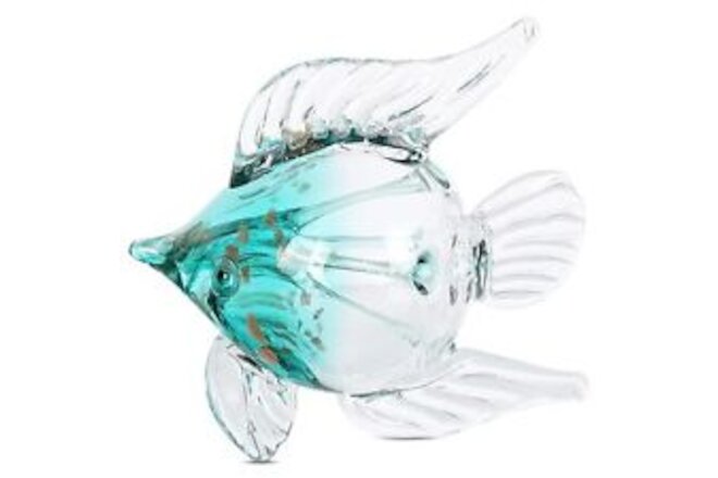 Glass Fish Figurines Blown Glass Fish Sculpture Ocean Crystal Art Tropical Fi...
