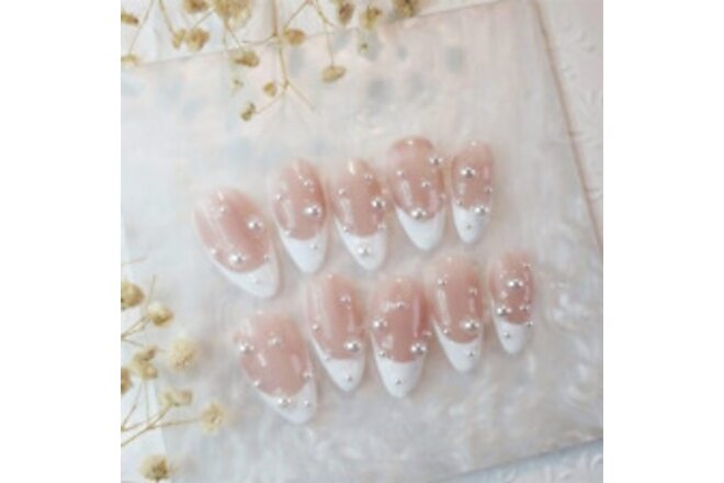 Nail Half Pearls for Crafts Nails Art, 2800Pcs Mixd Sizes White Flat Back Pearl