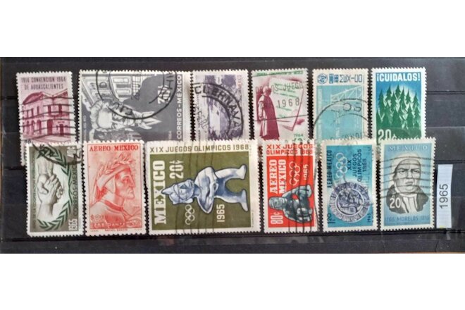 Mexico 1965 12 Stamp lot all different unused as seen, combine shipping