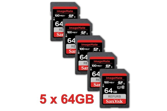 LOT 5x SanDisk 64GB ULTRA ImageMate memory card 64 GB 100 MB/s SDXC UHS-I 5 x