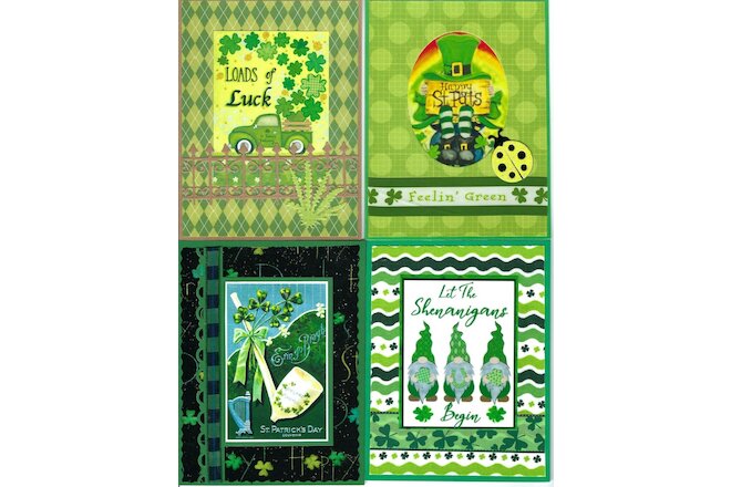 Handmade ST. PATRICK'S DAY  CARDS #SP6--Lot of 4