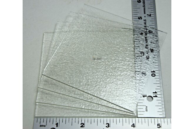 4 - 4"x 4" BULLSEYE THIN 2mm CLEAR GLASS SQUARE TILE 90 COE TESTED COMPATIBLE