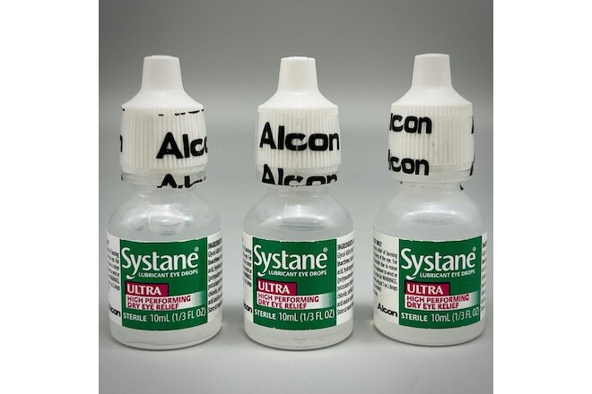 Alcon Systane ULTRA Lubricant Eye Drops High Performing 10ml 1/3oz 3PK Exp 9/24+