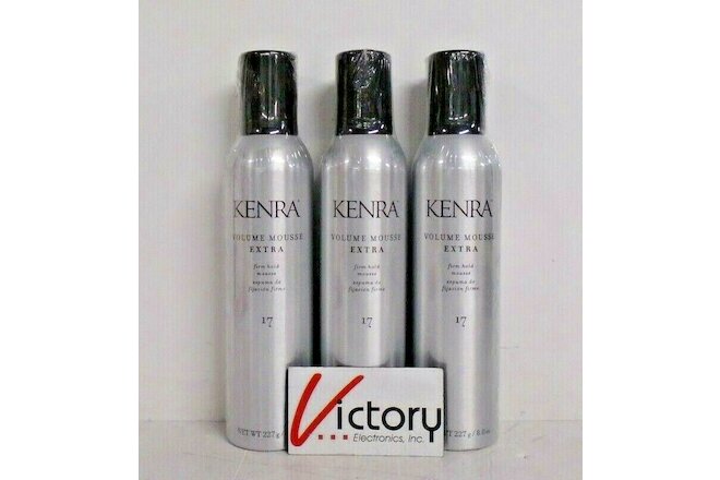 NEW Kenra Volume Mousse Extra 17 Firm Hold Mousse | 8 oz. - Pack of 3 | 2458704