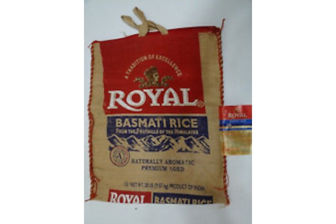 ROYAL Basmati Rice Tote Bag Zip Shut Handles Heavy Duty Woven Storage Burlap NEW