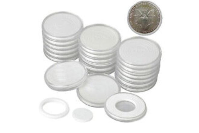 20 Sets 46mm Coin Holder Capsule Protector Collection Clear Coin Storage Box