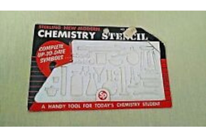 CHEMISTRY STENCIL NO 537 1962 STERLING MINT ON CARD PLASTIC MADE USA NEW MODERN.
