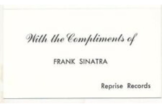 FRANK SINATRA Original Vintage 1960s REPRISE RECORDS Personal Business Card
