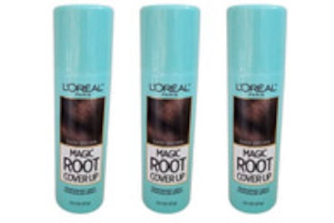 3 Loreal Magic ROOT Cover Up Temporary Gray Hair Concealer 2oz DARK BROWN Spray