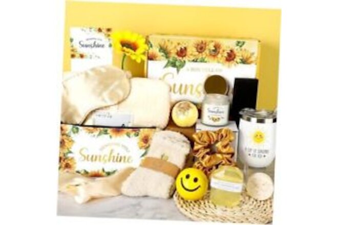 17 Pcs Sunflower Gifts for Women Get Well Soon Gifts Basket Sending Sunshine