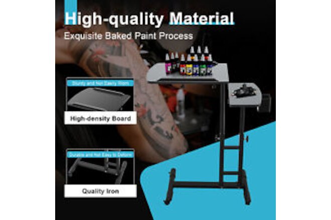 Adjustable Tattoo Tray Work Station Supply Desk Table Mobile Tattoo Work-station