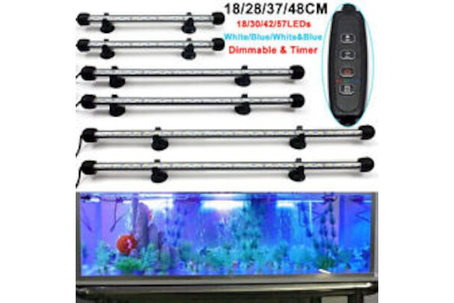 Submersible Timer LED Aquarium Light Fish Tank Light LED Light Bar Stick US Plug