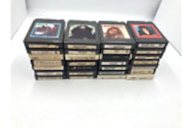 Lot of 8 Track Tape Cartridges Styx Kenny Rogers George Jones John Cougar 28 Qty