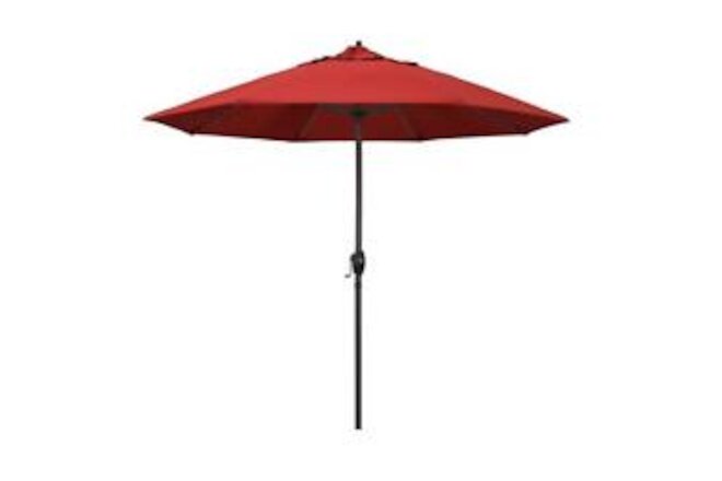 California Patio Market Umbrella 9' Weather Resistant UV Protected Aluminum Red
