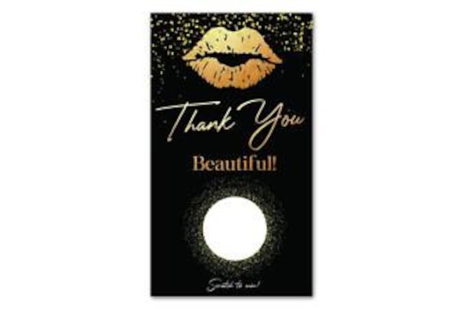 50 Black Gold Lips Blank Gift Certificate Scratch Off Cards Vouchers for Smal...