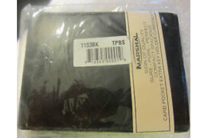 1 new Marshal Black Premium Leather Quality Bifold Wallet billfold 1153BK