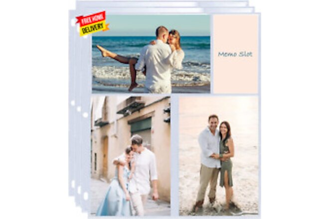 30 Pack 4X6" Photo Album Refill Pages for 3 Ring Binder,Ultra-Clear Photo Sleeve