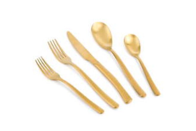 20-Piece Royal Stainless Steel Flatware Set, Gold