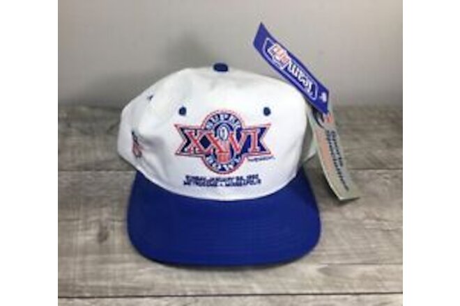 Vintage Sports Specialties Twill NOS Super Bowl XXVI Blue Snapback Hat Cap 90s
