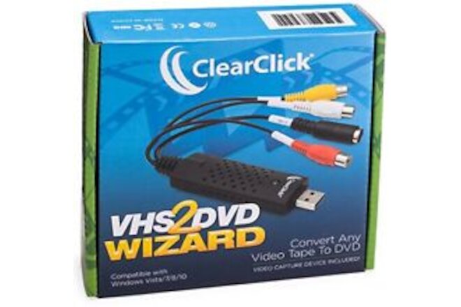 VHS To DVD Wizard with USB Video Grabber & Free USA Tech Support