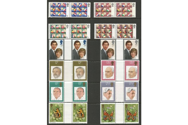 GREAT BRITAIN,1977-1981, SELECTION OF 12 SETS IN PAIRS, MNH**