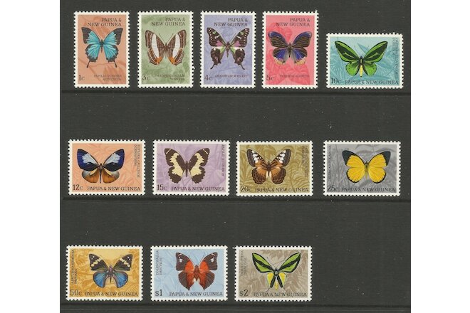 PAPUA NEW GUINEA, 1966 BUTTERFLIES (12), S.G No 82-92 MNH**/MLH*