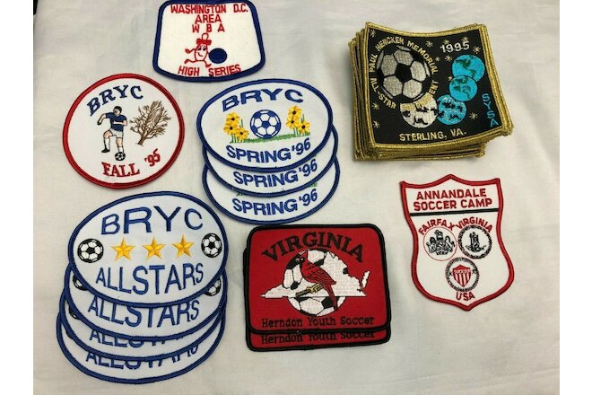 Vintage Lot 24 Soccer Patch Patches BRYC All Star Paul Hencken Fairfax Annandale