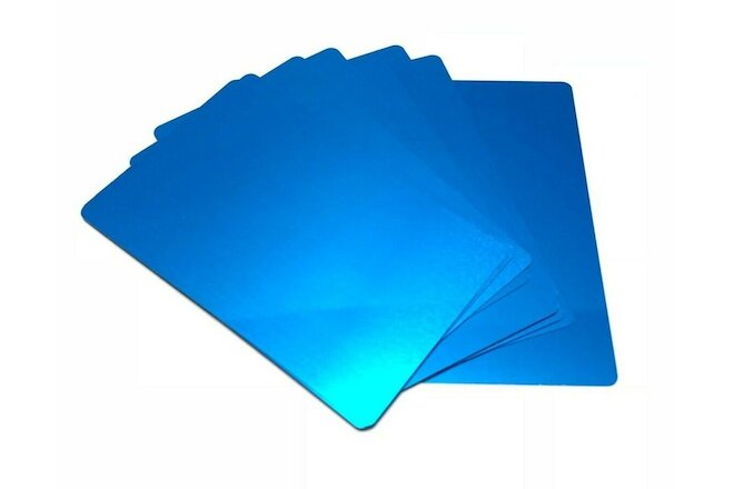 100 Blue Anodized Aluminum Business Card Blanks Laser Engraving Sheet Metal CNC