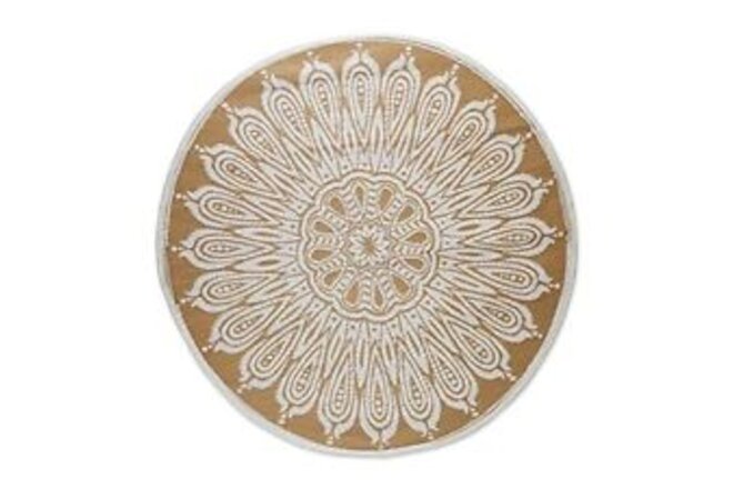 Outdoor Rugs Collection Reversible Woven, 5' Round Taupe Sunflower
