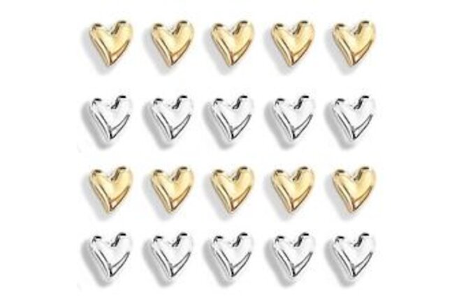 Janvelle 20PCS Gold Refrigerator Magnets Cute Love Heart Decorative Magnets