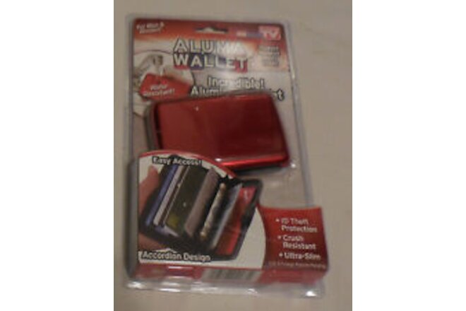 1 Aluma Wallet Aluminum Wallet Red color RFID water Resistant package