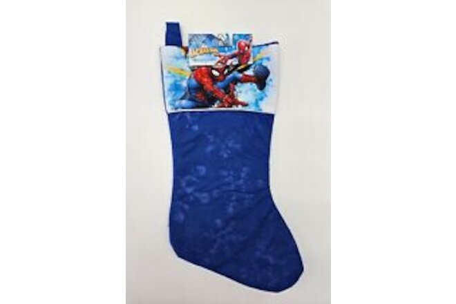 Spiderman Christmas Stocking Blue Spidey Felt Embossed Snowflakes Ruz