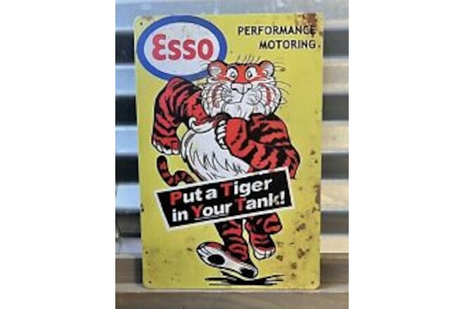 Esso Put A Tiger In Your Tank Performance Motoring Tin Sign 8”x12”