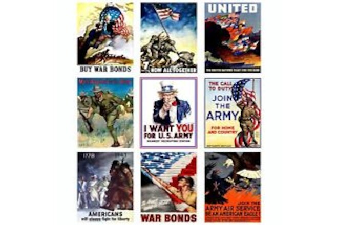 WW2 Propaganda Memorabilia Poster - World War 2 Military Army Vintage America...