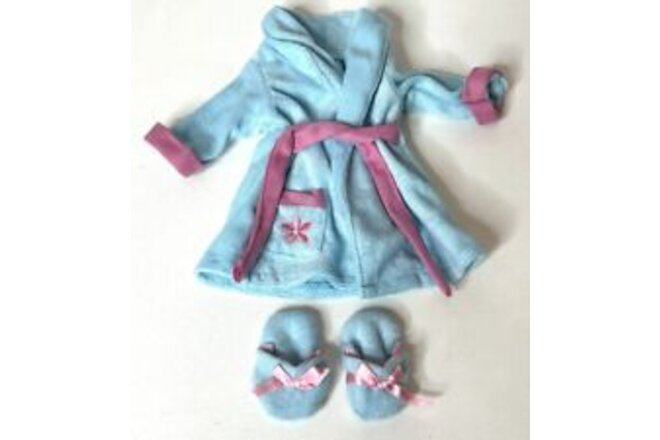 18" Doll Blue Robe Pajamas With Matching Slippers fits American Girl doll