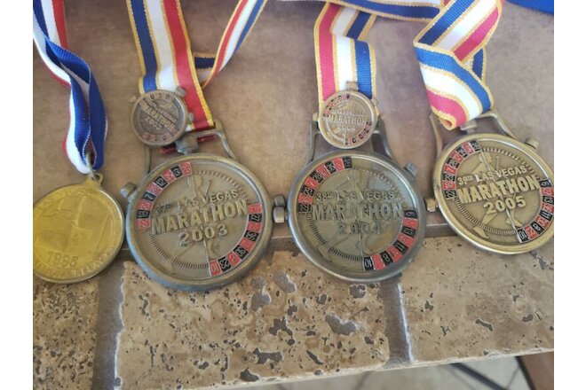 Las Vegas Marathon Medals (1995, 2003, 2004, 2005)
